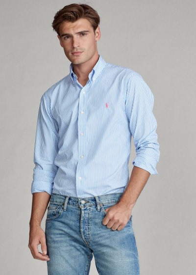 Men's Polo Ralph Lauren Classic Fit Striped Shirts | 062793TFH